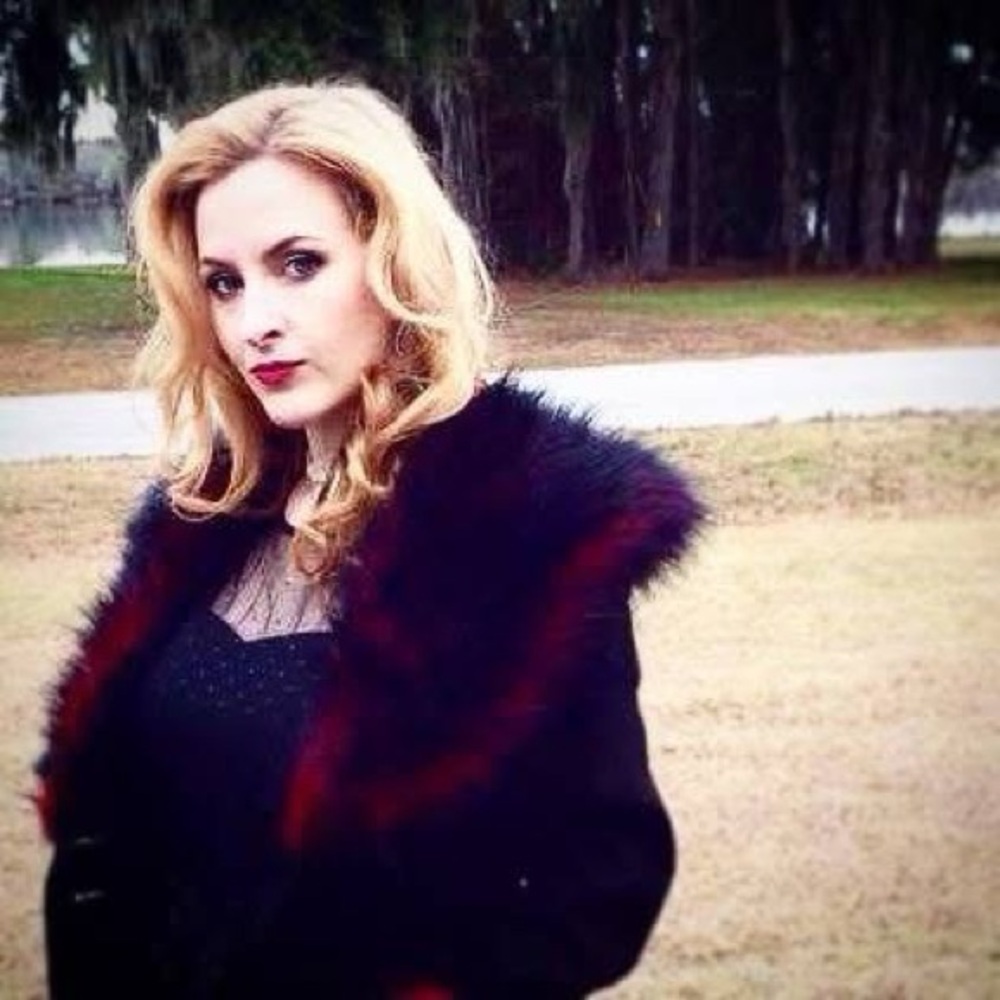 Hell Bunny Black Coat with black and red fur